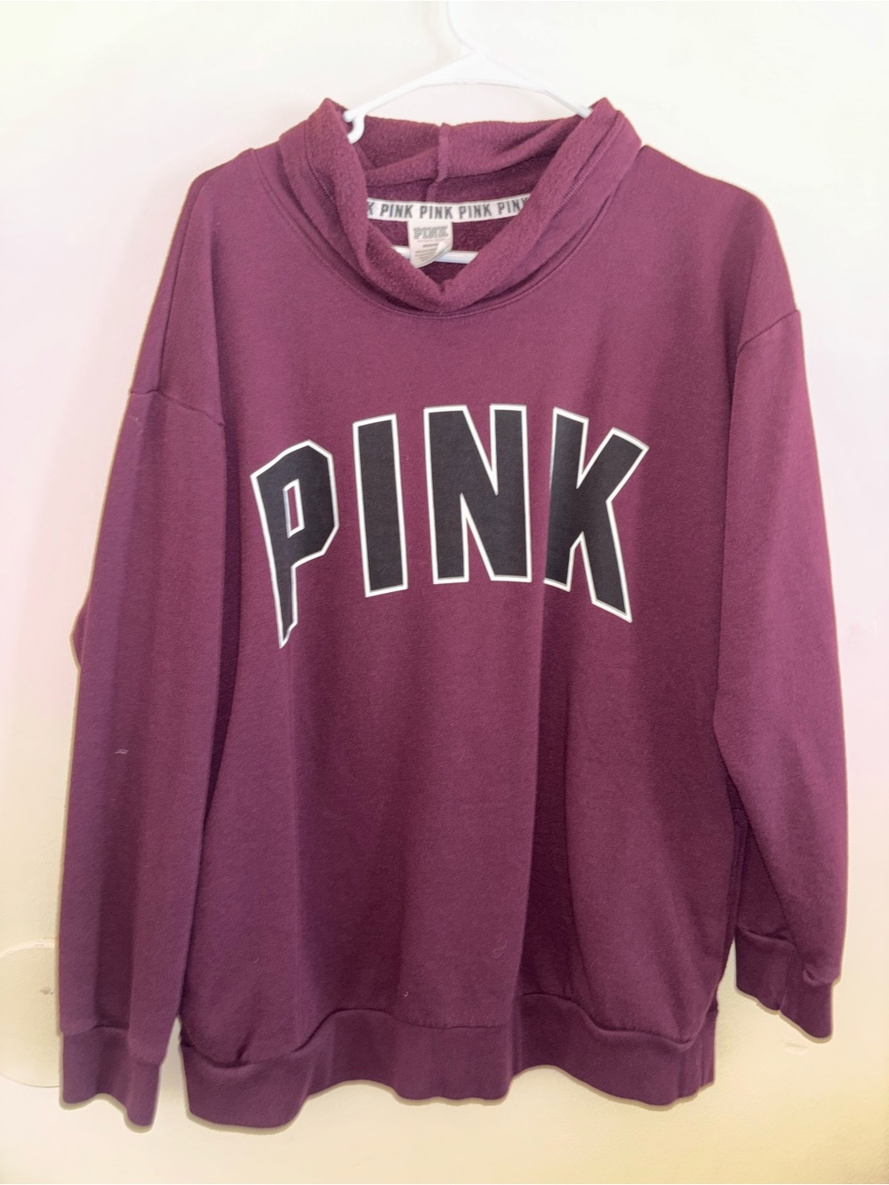 PINK Victoria's Secret Burgundy Logo Pullover Sweatshirt